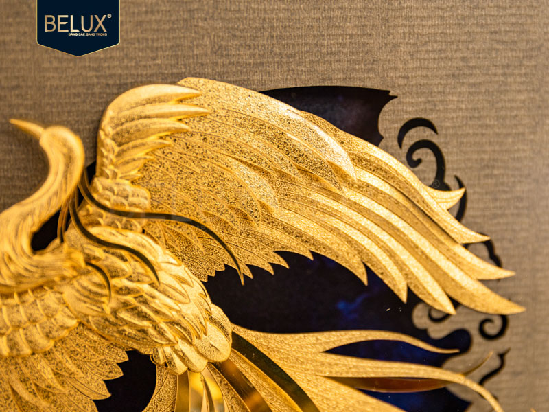 Tranh Phượng Hoàng Mạ Vàng 24k 24×35 cm